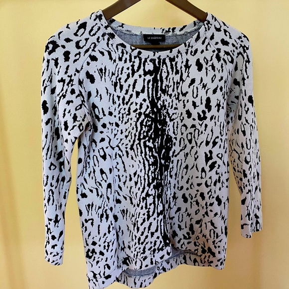 Leopard Print Knit Sweater - Picture 1 of 2